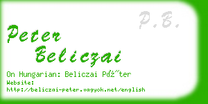 peter beliczai business card